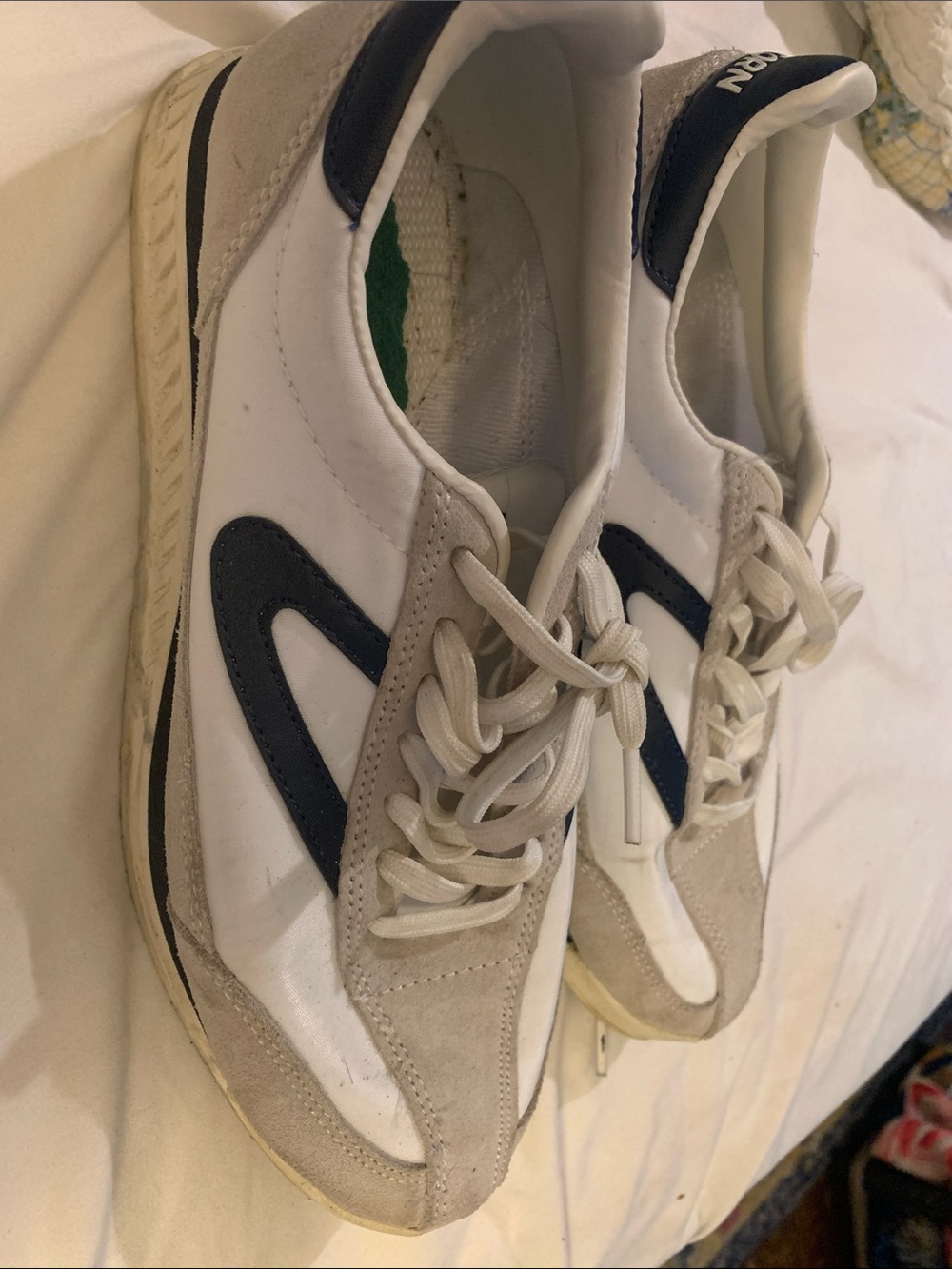 Tretorn White and Navy Athletic Sneakers